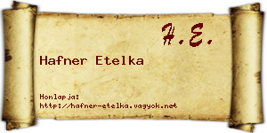Hafner Etelka névjegykártya